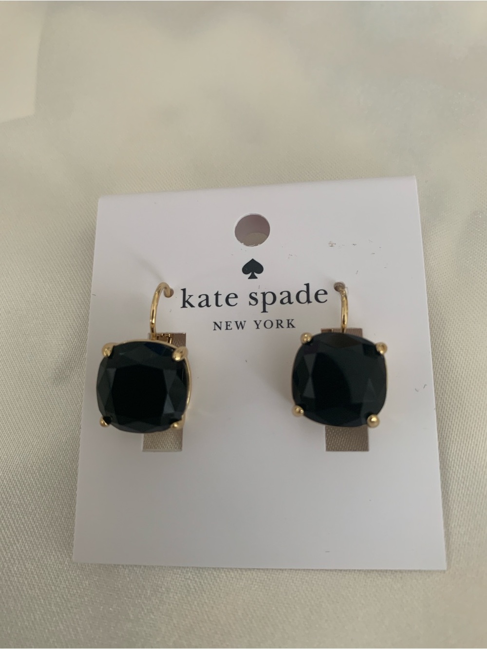 Kate Spade Black Stone Gold Drop Earrings